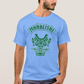 MANALISHI GREEN WHITE OUTLINED cadeau T-shirt