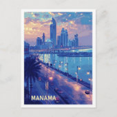 Manama Bahrain Art Vintage Travel Illustratie Briefkaart (Voorkant)