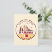 Manama Bahrain City Skyline Embleem Briefkaart (Staand voorkant)