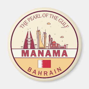 Manama Bahrain City Skyline Embleem Magneet