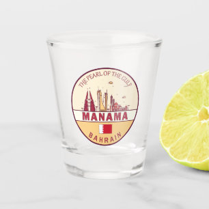 Manama Bahrain City Skyline Embleem Shot Glas