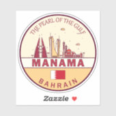 Manama Bahrain City Skyline Embleem Sticker (Vel)