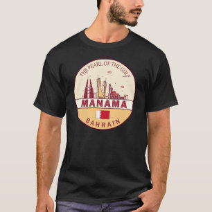 Manama Bahrain City Skyline Embleem T-shirt