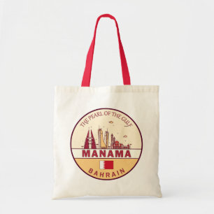 Manama Bahrain City Skyline Embleem Tote Bag