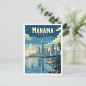 Manama Bahrein  kunst reisillustratie Briefkaart (Staand voorkant)