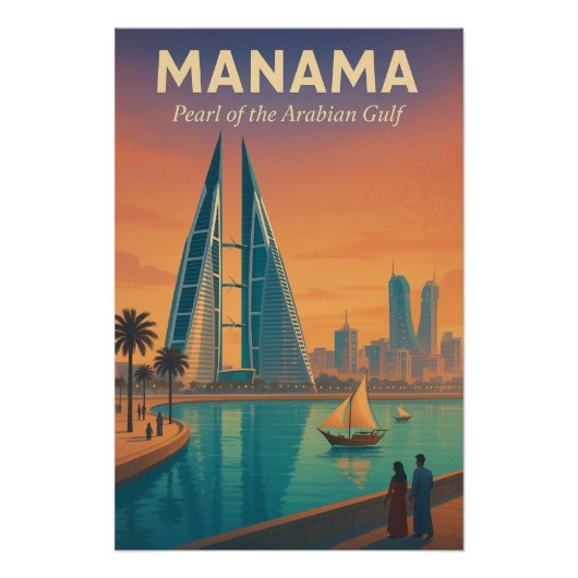 MANAMA – Parel van de Arabische Golf Perfect Poster (Voorkant)