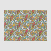 Manarani Queen Paisley Pattern Turquoise Sinaasapp Tissuepapier (Voorkant)