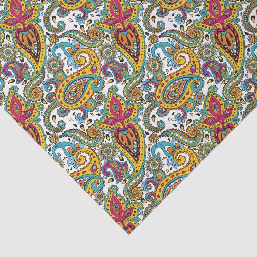 Manarani Queen Paisley Pattern Turquoise Sinaasapp Tissuepapier (Detail)