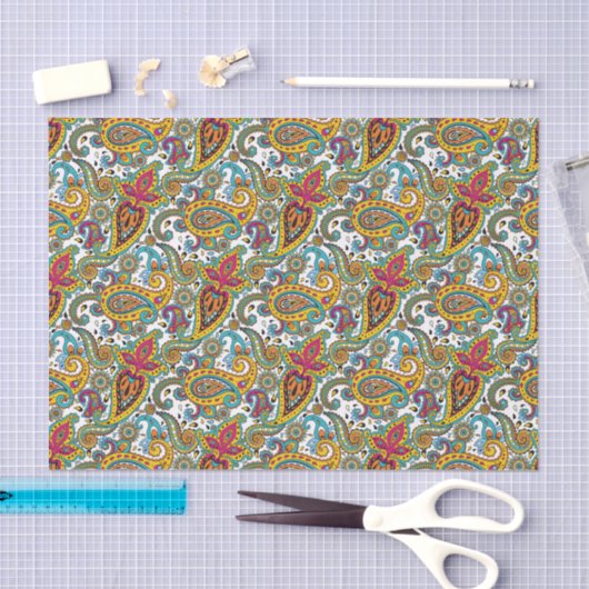 Manarani Queen Paisley Pattern Turquoise Sinaasapp Tissuepapier (Craft)