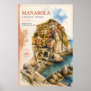 Manarola Cinque Terre Italiaans kustdorp muur Poster