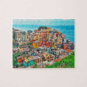 Manarola Cinque Terre Italië Kustlijn Schilderij Legpuzzel