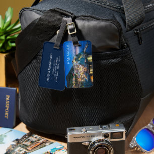 Manarola Cinque Terre La Spezia Italië Panorama Bagagelabel