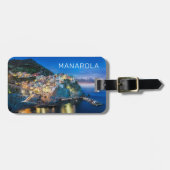 Manarola Cinque Terre La Spezia Italië Panorama Bagagelabel (Voorkant horizontaal)