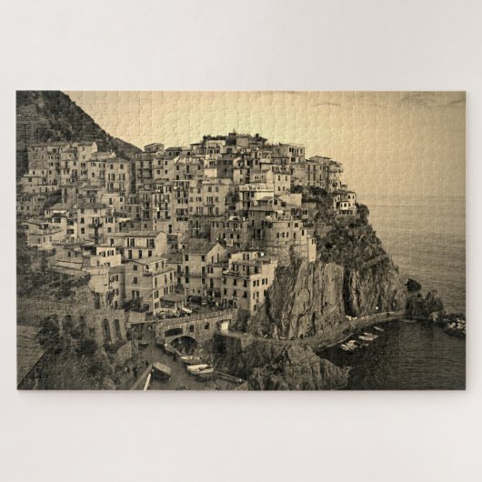 Manarola in Sepia Tones - Italië - 20x30 - 1014 pc Legpuzzel (Horizontaal)