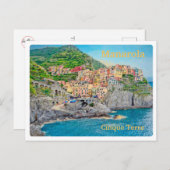 MANAROLA Italië - Cinque Terre - PANORAMA Briefkaa Briefkaart (Voorkant / Achterkant)