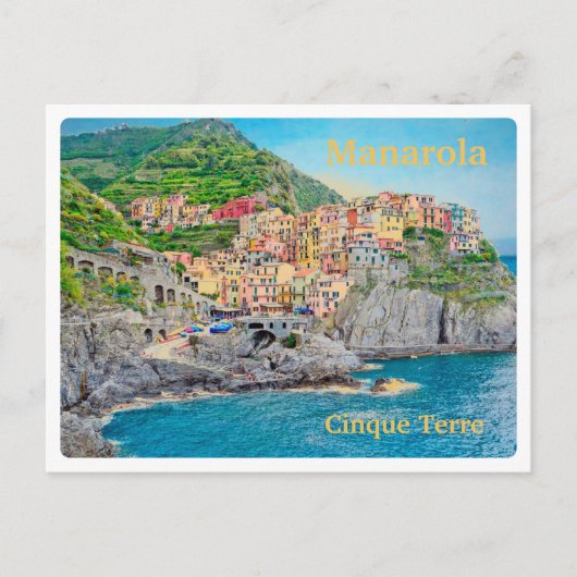 MANAROLA Italië - Cinque Terre - PANORAMA Briefkaa Briefkaart (Voorkant)