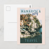  Manarola Italië Cinque Terre Travel Briefkaart (Voorkant / Achterkant)