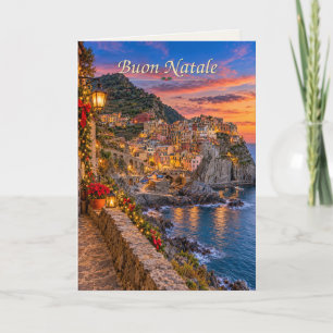 Manarola Italië Prettig Kerstfeest Feestdagen Kaart