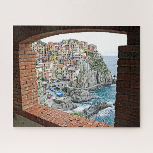 Manarola, Italië - Window Uitzicht - 16x20 - 520 p Legpuzzel (Horizontaal)