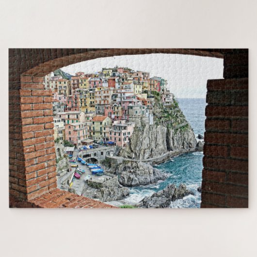 Manarola, Italië - Window Uitzicht - 20x30 - 1014  Legpuzzel (Horizontaal)