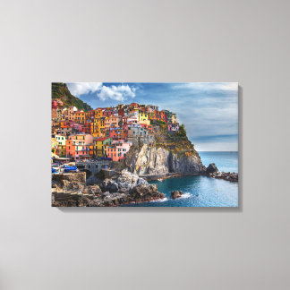Manarola ItaliëCliffside Huizen Panorama Canvas KU