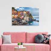 Manarola ItaliëCliffside Huizen Panorama Canvas KU Afdruk (Insitu (Woonkamer))