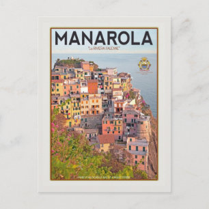 Manarola Vineyard Harbour - op wit Briefkaart