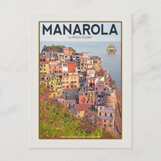 Manarola Vineyard Harbour - op wit Briefkaart (Voorkant)