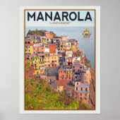 Manarola Vineyard Harbour - op wit Poster (Voorkant)