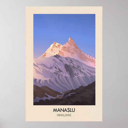 Manaslu Berg Himalaya Poster (Voorkant)