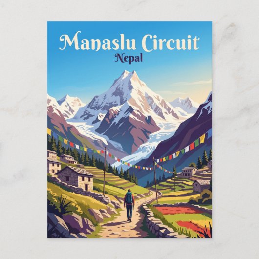 Manaslu Circuit Nepal Briefkaart (Voorkant)