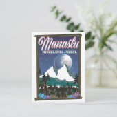 Manaslu Himalaya Nepal reisposter kaart (Staand voorkant)