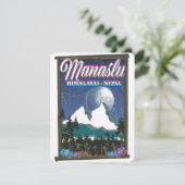 Manaslu Himalaya Nepal reisposter kaart (Staand voorkant)