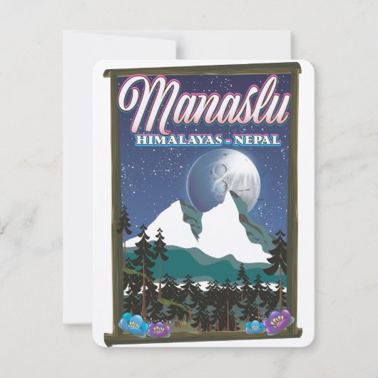 Manaslu Himalaya Nepal reisposter kaart (Voorkant)