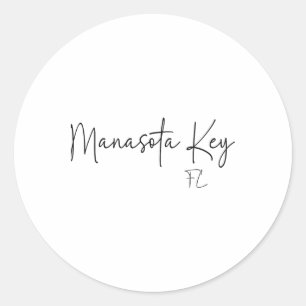 Manasota Key Florida Ca Retro Ronde Sticker