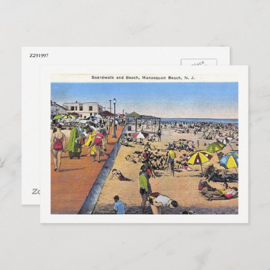 Manasquan, New Jersey, Boardwalk, Vintage Briefkaart (Voorkant / Achterkant)