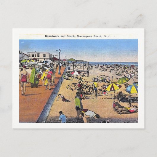 Manasquan, New Jersey, Boardwalk, Vintage Briefkaart (Voorkant)