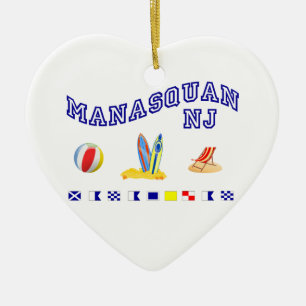 Manasquan NJ - Spelling op zee Keramisch Ornament