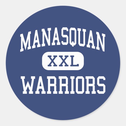 Manasquan - Warriors - High - Manasquan New Jersey Ronde Sticker (Voorkant)