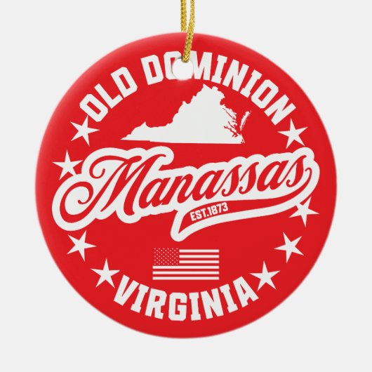 Manassas, Virginia Keramisch Ornament (Voorkant)