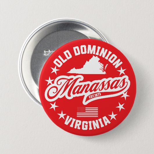 Manassas, Virginia Ronde Button 7,6 Cm (Voorkant /achterkant)