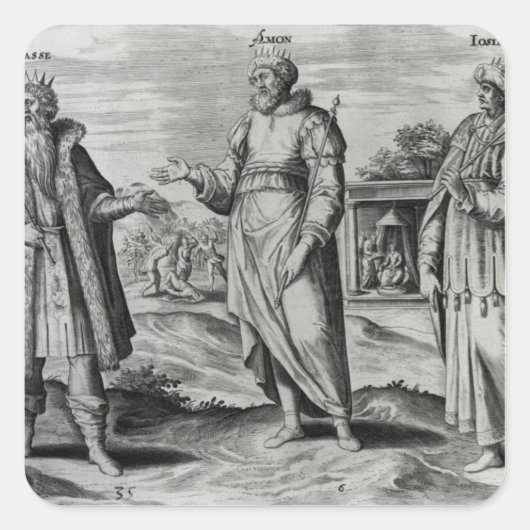 Manasseh Amon en Josiah Vierkante Sticker (Voorkant)