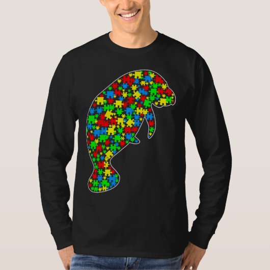 Manate Funny Puzzle Animals Autisme T-shirt (Voorkant)