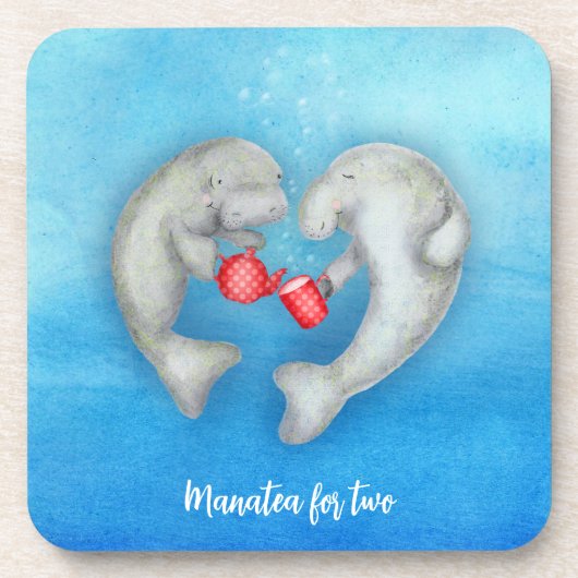 "Manatea for two" tea drink verdoezelaar onderzett Bier Onderzetter (Voorkant)