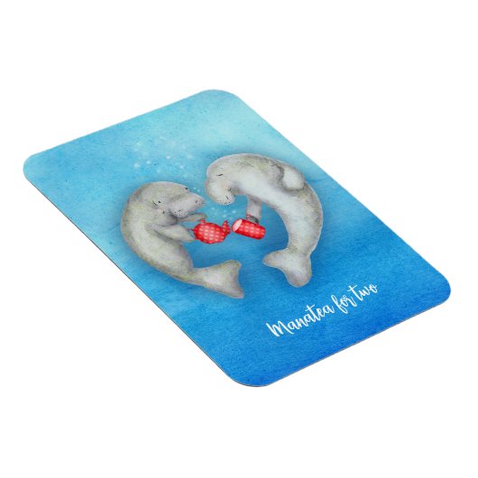 "Manatea for two"-thee drink manatees magnet Magneet (Rechterzijde)