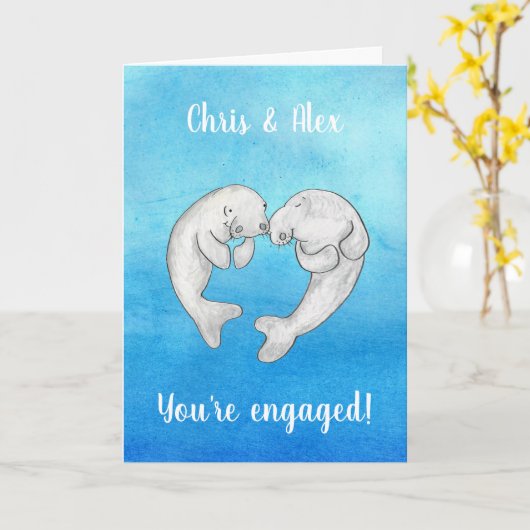 Manateboarden in de verloving kaart (Gele Bloem)