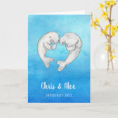 Manateboarden met een liefdestrouwkaart kaart (Gele Bloem)