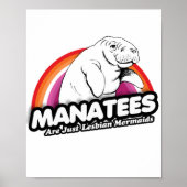Manateboarden zijn maar lesbische zeemeerminnen poster (Voorkant)