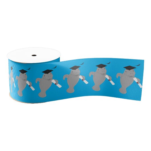 Manatee Animal Afstuderen Grosgrain Lint (Spoel)
