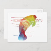 Manatee art briefkaart (Voorkant / Achterkant)